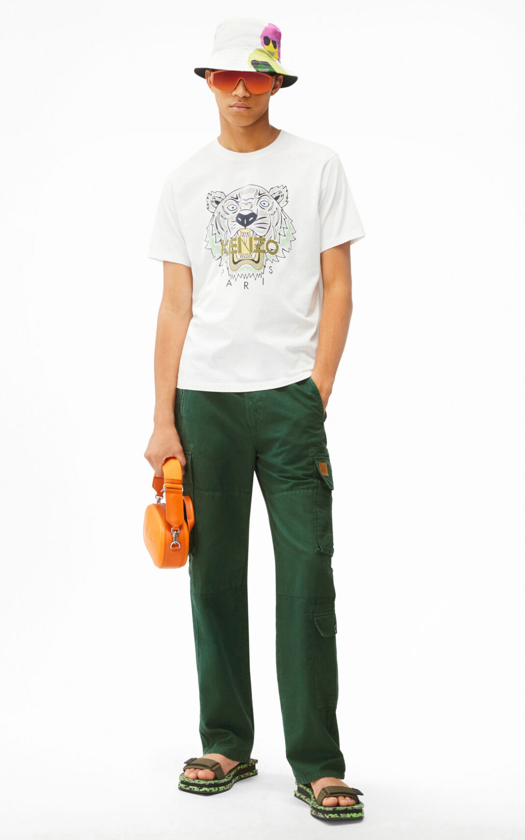 Kenzo Tiger Camisetas Hombre Blancas | 4930267-RY